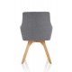 Carmen Wooden Leg Grey Fabric Visitor Chair